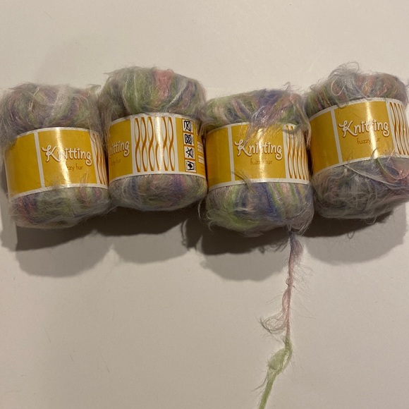 Knitting Other - Knitting Fuzzy Fur Multicolor Yarn 4 Skeins New .4 oz/65 yds (e)